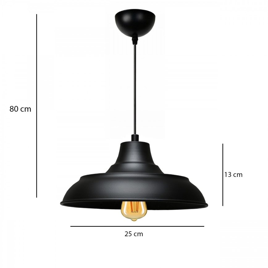 Hanglamp met snoer AYD 1xE27/40W/230V zwart