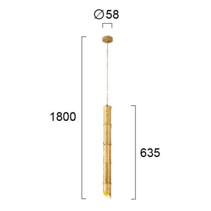 Hanglamp met snoer BAMBOO 1xGU10/50W/230V bamboe