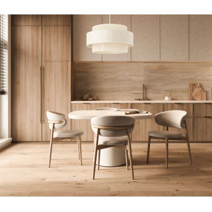 Hanglamp met snoer BOHO 1xE27/60W/230V Ø 40 cm crème/jute