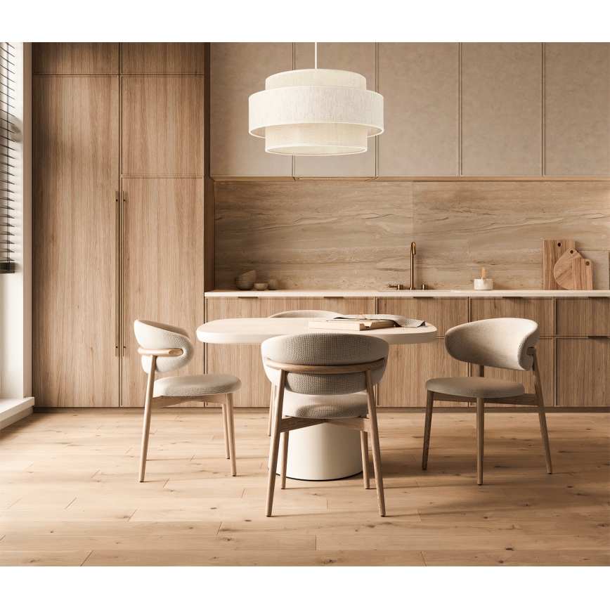 Hanglamp met snoer BOHO 1xE27/60W/230V Ø 40 cm crème/jute