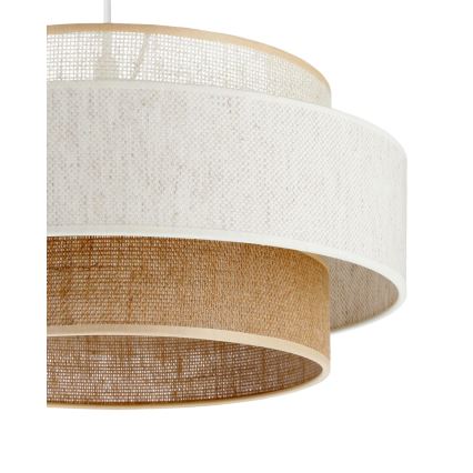 Hanglamp met snoer BOHO 1xE27/60W/230V Ø 40 cm wit/jute