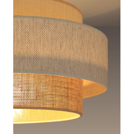 Hanglamp met snoer BOHO 1xE27/60W/230V Ø 40 cm wit/jute