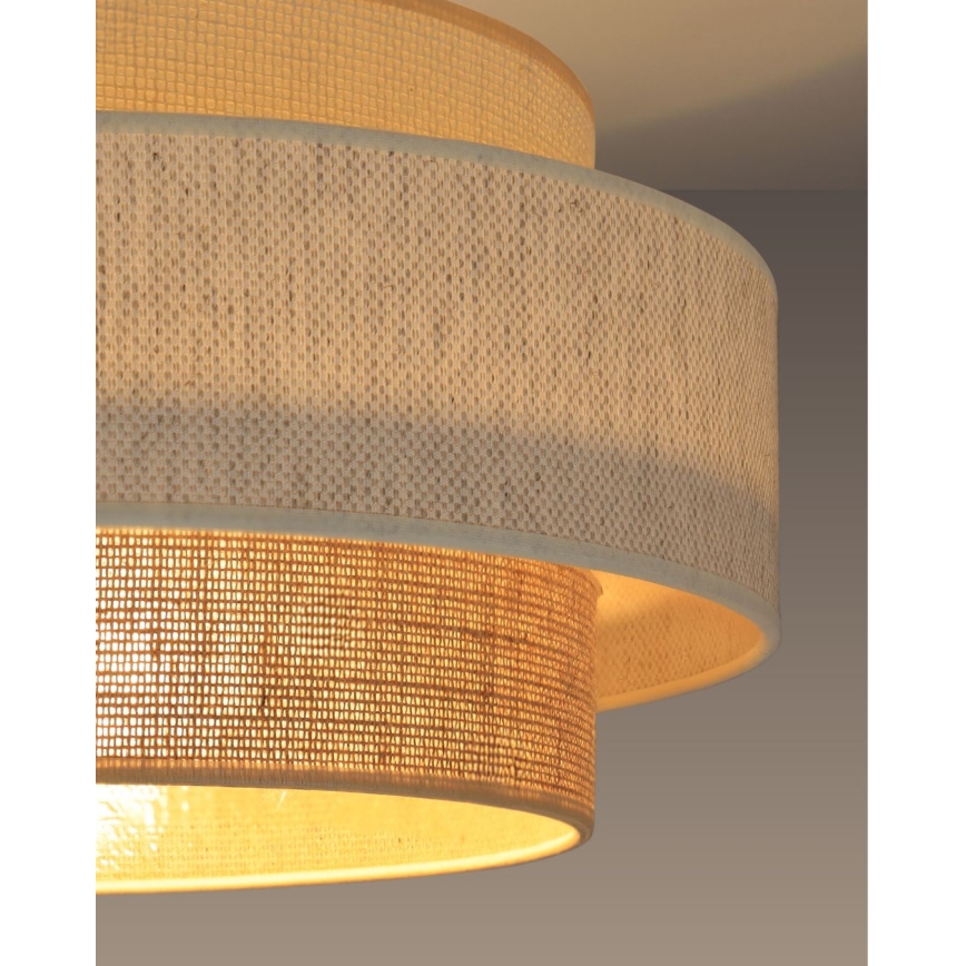 Hanglamp met snoer BOHO 1xE27/60W/230V Ø 40 cm wit/jute