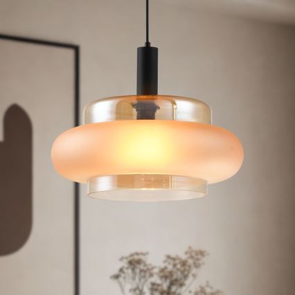 Hanglamp met snoer BRIZI 1xE27/40W/230V beige/rookkleurig