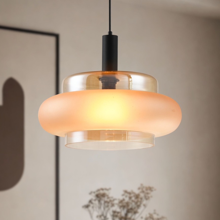 Hanglamp met snoer BRIZI 1xE27/40W/230V beige/rookkleurig