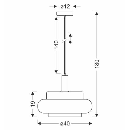 Hanglamp met snoer BRIZI 1xE27/40W/230V beige/rookkleurig