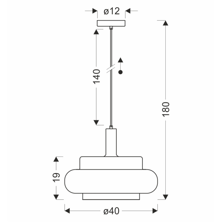 Hanglamp met snoer BRIZI 1xE27/40W/230V beige/rookkleurig