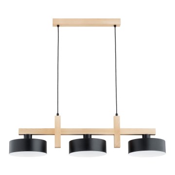 Hanglamp met snoer CERTA 3xE27/15W/230V zwart/beige