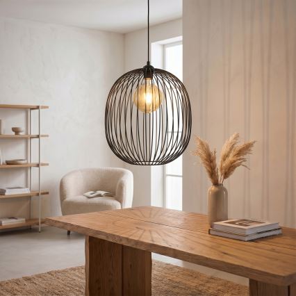 Hanglamp met snoer DESTELLO 1xE27/15W/230V Ø 32 cm zwart