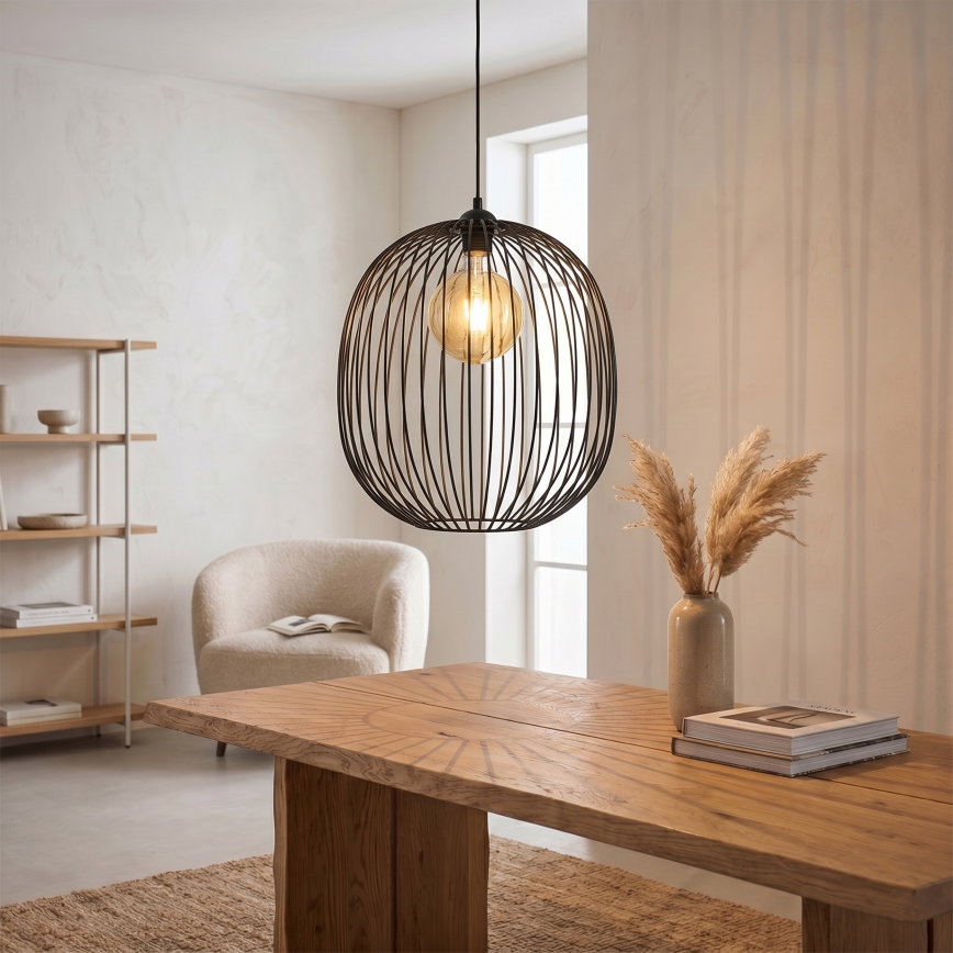 Hanglamp met snoer DESTELLO 1xE27/15W/230V Ø 32 cm zwart