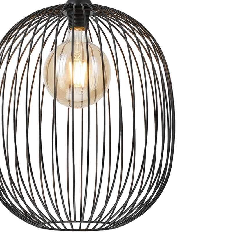 Hanglamp met snoer DESTELLO 1xE27/15W/230V Ø 32 cm zwart