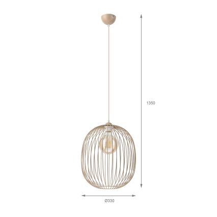Hanglamp met snoer DESTELLO 1xE27/15W/230V Ø 33 cm beige