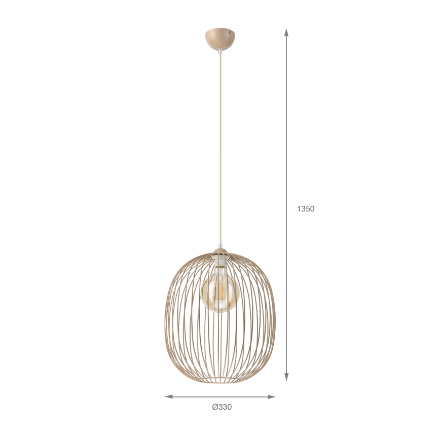 Hanglamp met snoer DESTELLO 1xE27/15W/230V Ø 33 cm beige