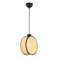 Hanglamp met snoer DRUM 1xE27/60W/230V beige/zwart
