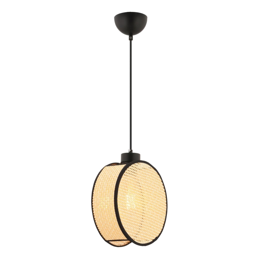 Hanglamp met snoer DRUM 1xE27/60W/230V beige/zwart