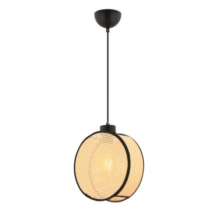 Hanglamp met snoer DRUM 1xE27/60W/230V beige/zwart