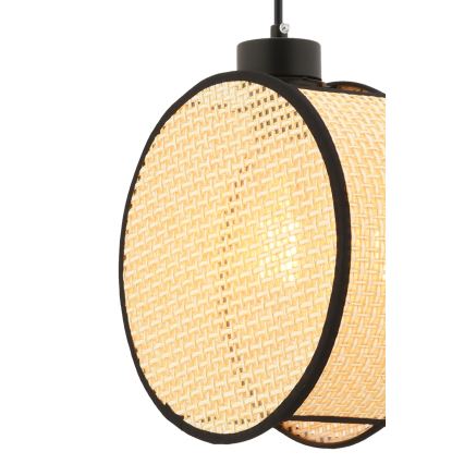 Hanglamp met snoer DRUM 1xE27/60W/230V beige/zwart