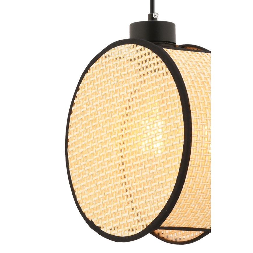 Hanglamp met snoer DRUM 1xE27/60W/230V beige/zwart