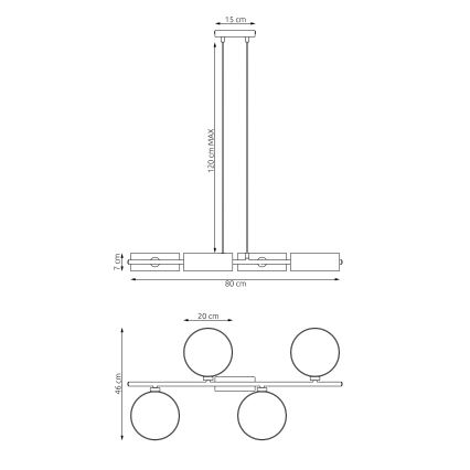Hanglamp met snoer DRUMZ 4xE14/10W/230V beige
