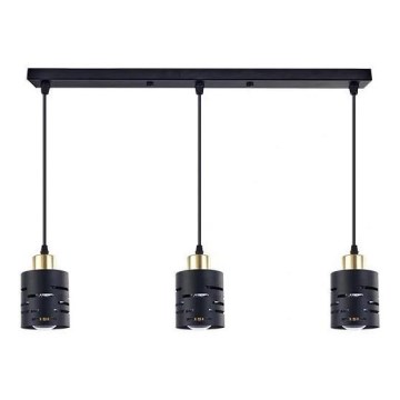 Hanglamp met snoer ELEN 3xE27/35W/230V zwart/goud