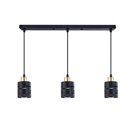 Hanglamp met snoer ELEN 3xE27/35W/230V zwart/goud