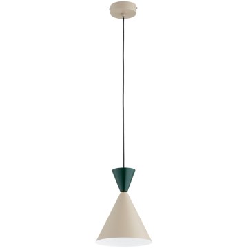 Hanglamp met snoer ENTORI 1xE27/15W/230V beige/groen
