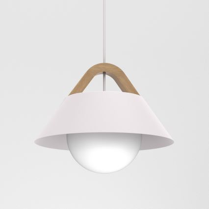 Hanglamp met snoer FUNDA 1xE27/15W/230V crème