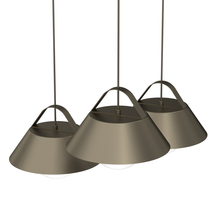 Hanglamp met snoer FUNDA 3xE27/15W/230V bronskleurig