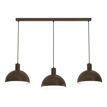 Hanglamp met snoer HANDA 3xE27/15W/230V bruin