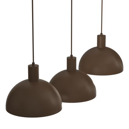 Hanglamp met snoer HANDA 3xE27/15W/230V bruin