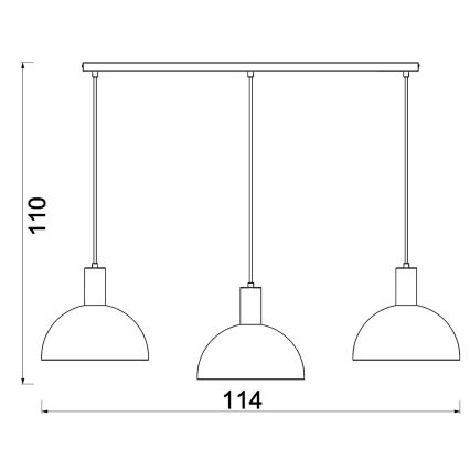 Hanglamp met snoer HANDA 3xE27/15W/230V bruin