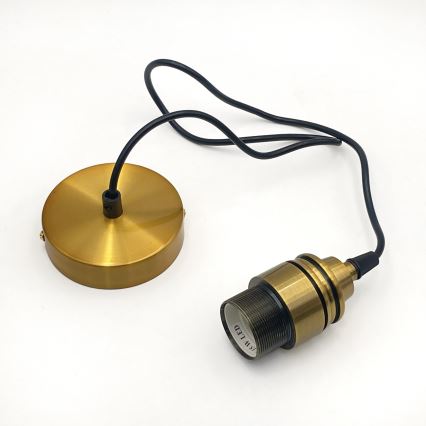 Hanglamp met snoer HECTOR 1xE27/15W/230V wit/messing Ø 30 cm