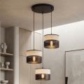 Hanglamp met snoer KARBON 3xE27/15W/230V zwart/grijs