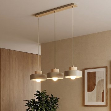 Hanglamp met snoer KIVI, 3x E27/15W/230V, beige