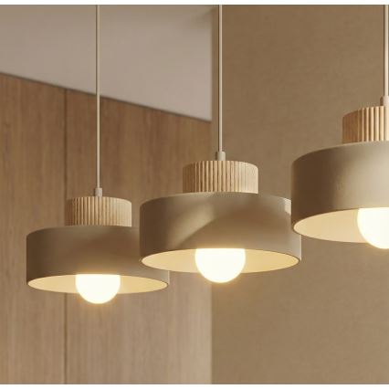 Hanglamp met snoer KIVI, 3x E27/15W/230V, beige