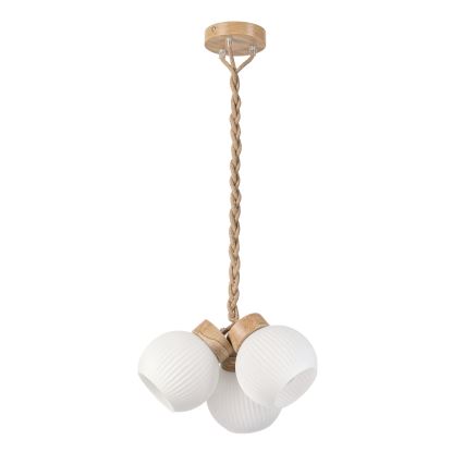 Hanglamp met snoer LOOMIS 3xE27/15W/230V 83 cm beige/eiken
