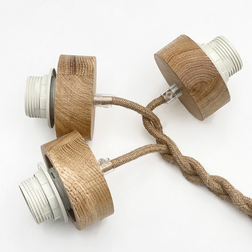 Hanglamp met snoer LOOMIS 3xE27/15W/230V 83 cm beige/eiken