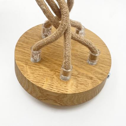 Hanglamp met snoer LOOMIS 5xE27/15W/230V 83 cm beige/eiken