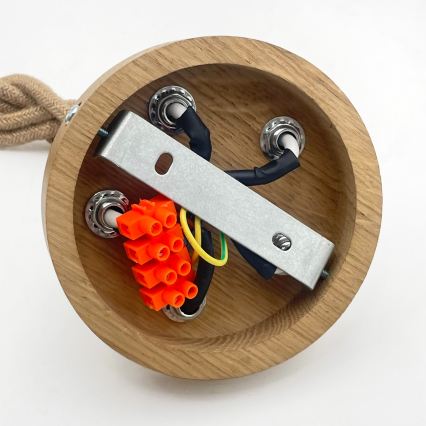 Hanglamp met snoer LOOMIS 5xE27/15W/230V 83 cm beige/eiken