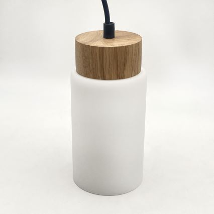 Hanglamp met snoer MARKUS 4xE27/15W/230V zwart/eiken