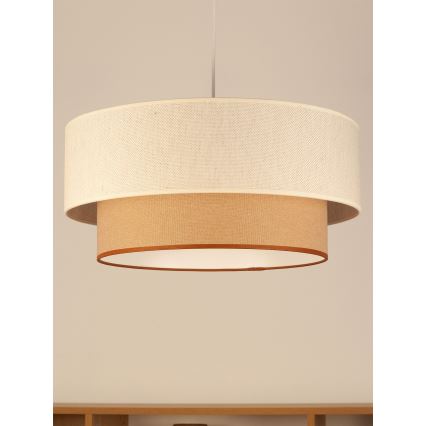 Hanglamp met snoer NATIA 1xE27/60W/230V Ø 45 cm wit/bruin