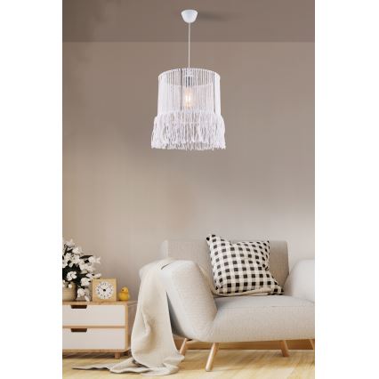Hanglamp met snoer NESS MACRAME 1xE27/40W/230V wit