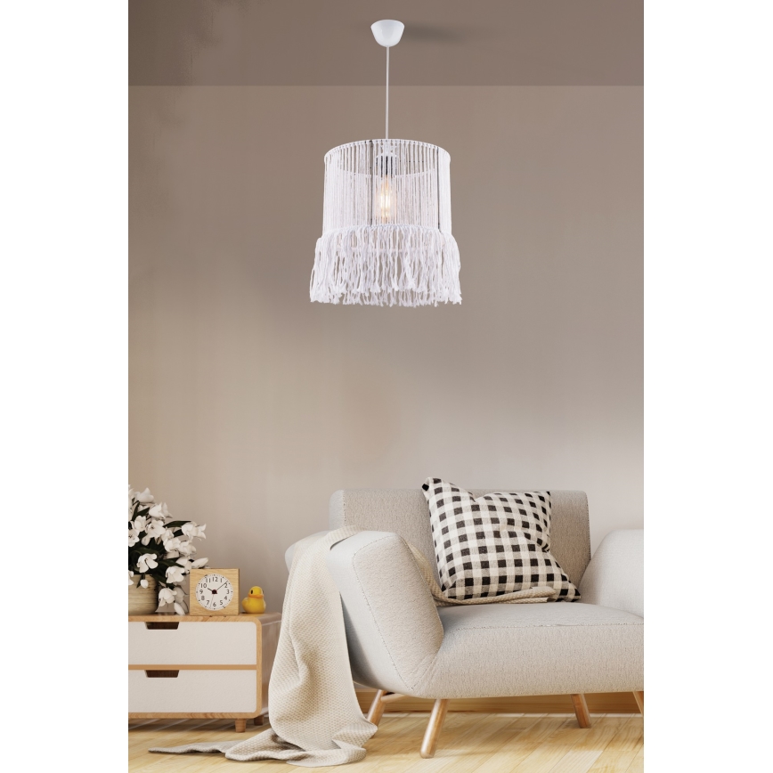 Hanglamp met snoer NESS MACRAME 1xE27/40W/230V wit