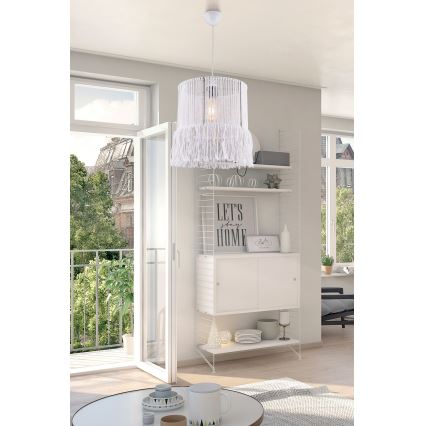Hanglamp met snoer NESS MACRAME 1xE27/40W/230V wit