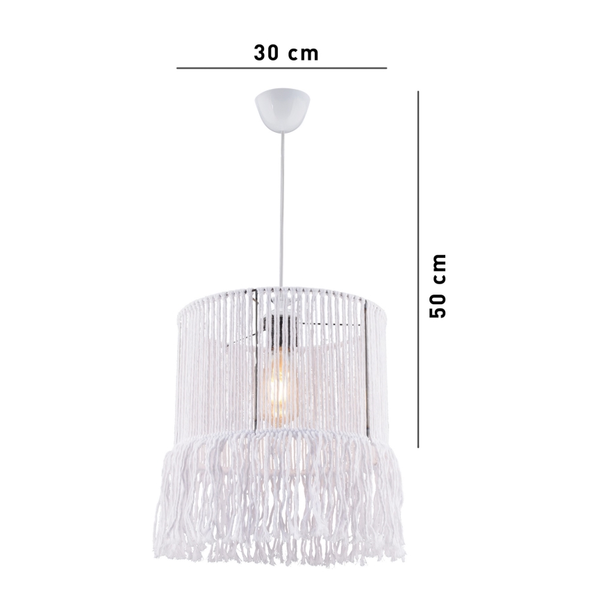 Hanglamp met snoer NESS MACRAME 1xE27/40W/230V wit