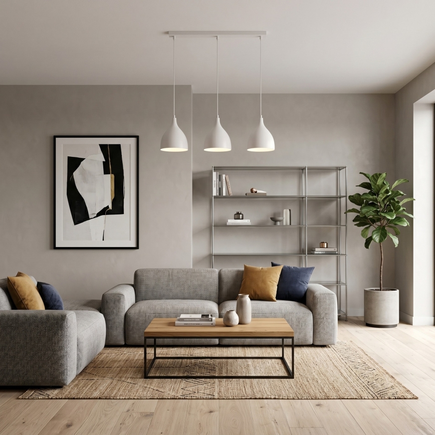Hanglamp met snoer NOAK CLASSIC 3xE27/15W/230V crème