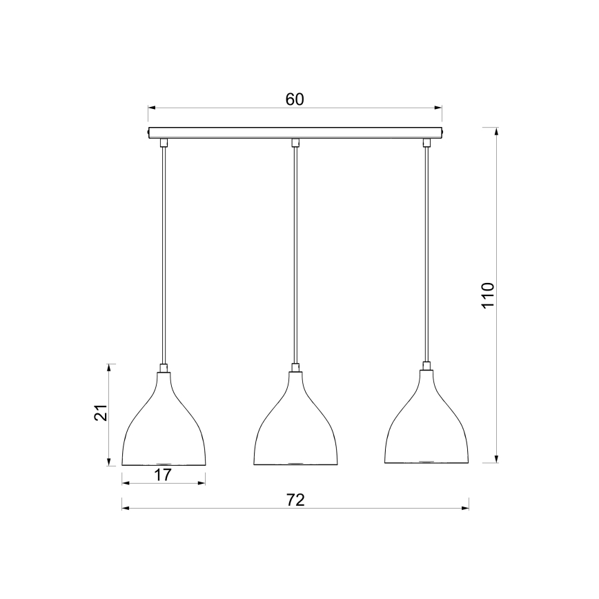 Hanglamp met snoer NOAK CLASSIC 3xE27/15W/230V crème