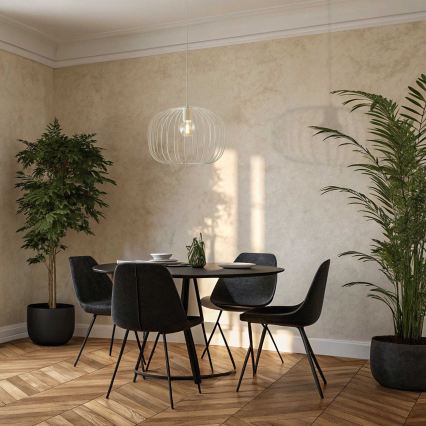 Hanglamp met snoer OVELLA 1xE27/15W/230V Ø 46 cm crème