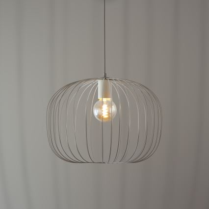 Hanglamp met snoer OVELLA 1xE27/15W/230V Ø 46 cm crème
