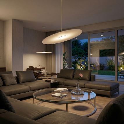 Hanglamp met snoer PIATTO 1xGX53/15W/230V diam. 55 cm beige